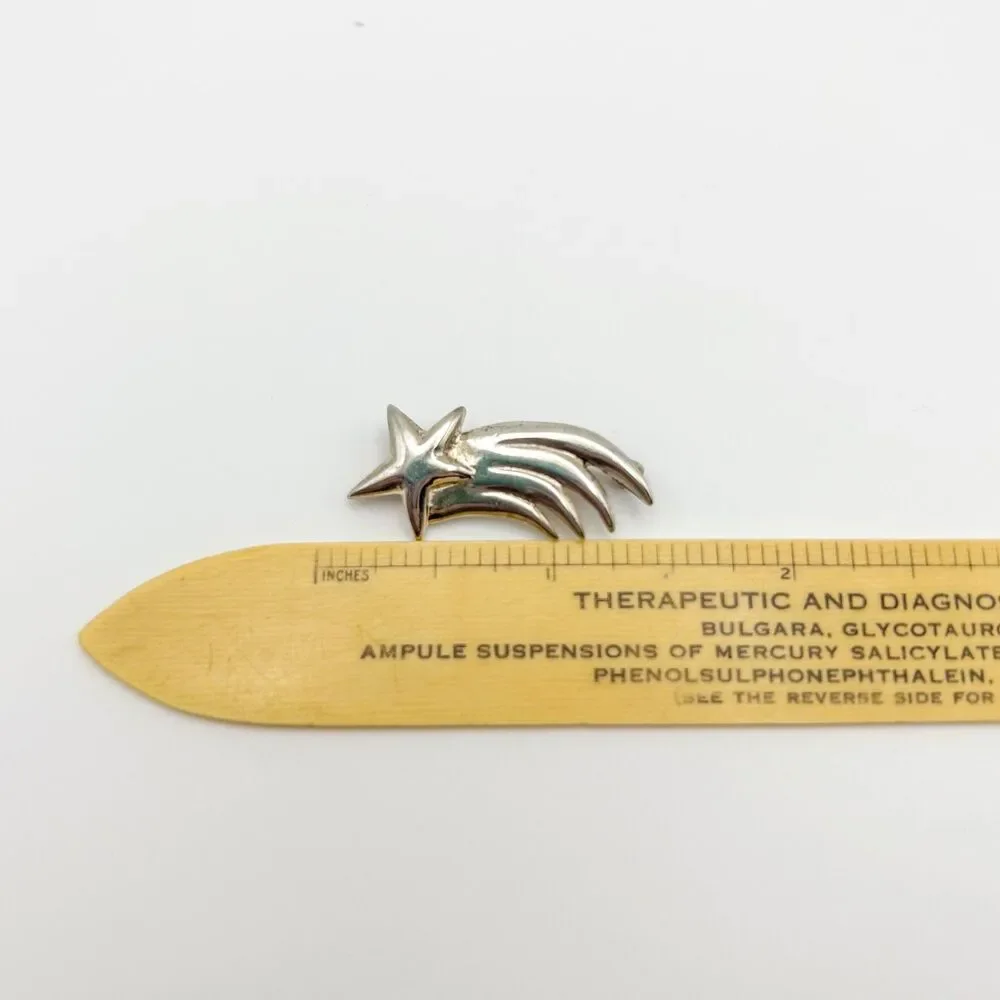 J.H. Breakell Sterling Silver Star Brooch Shooting Star Wish
